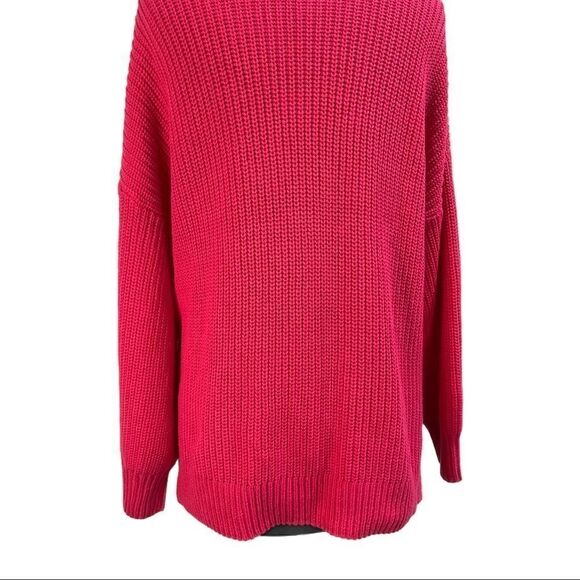 Cupcakes & cashmere Pink Mock Turtleneck Oversized Sweater Sz L - Picture 9 of 12